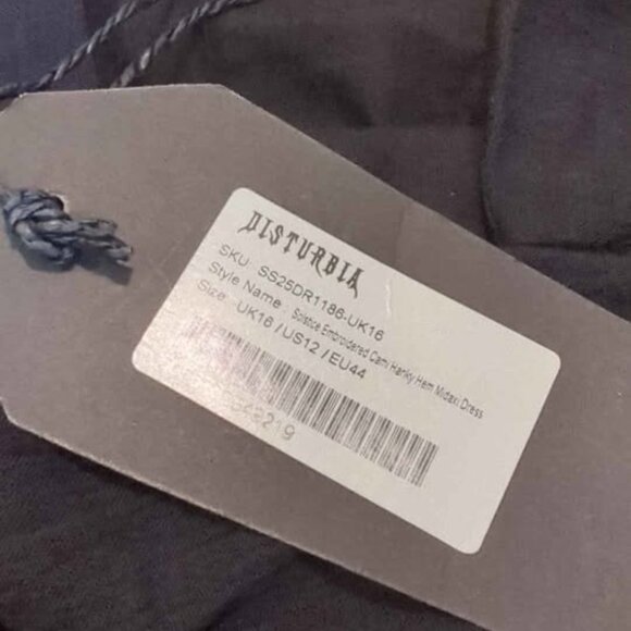 Disturbia dress size us 12 solstice embroidered Cami Hanky hem midaxi dress new - Picture 4 of 6